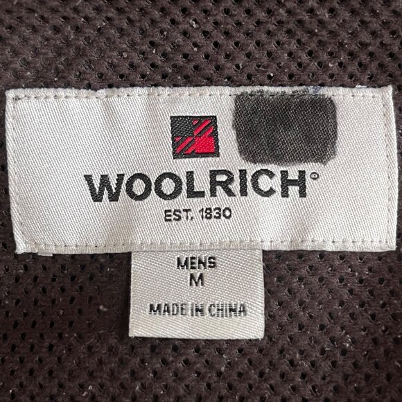 Woolrich Mens Black Brown Buffalo Plaid Jacket Coat Packable Hood Lightweight M - Picture 7 of 16